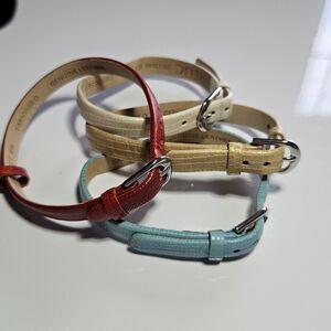 Relic Embossed Leather Watch Bands Red Light Blue Tan Cream 4 Total ZR33645